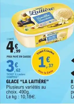 E.Leclerc GLACE 'LA LAITIÈRE' offre