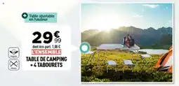 Centrakor Table de camping +4 tabourets offre