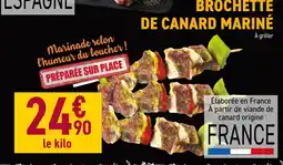 Carrefour Brochette de canard mariné offre