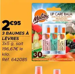 Gifi Malibu 3 baumes à lèvres offre