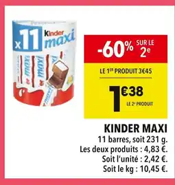 Supeco Kinder Kinder Maxi offre