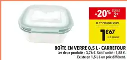 Supeco CARREFOUR Boîte en verre 0,5 l offre