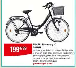 Carrefour TOPLIFE Vélo 26 femme city 40 offre