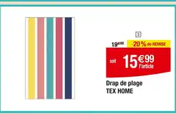 Carrefour TEX HOME Drap de plage offre