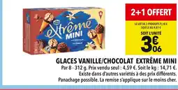 Supeco Extrême Glaces vanille/chocolat mini offre
