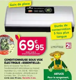 Kiriel Conditionneuse sous vide électrique <<essentielle>> offre