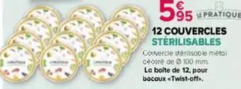 Kiriel 12 couvercles stérilisables offre