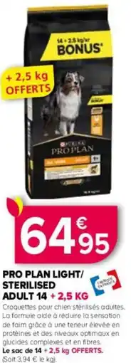 Kiriel PURINA Pro plan light/ sterilised adult 14 + offre