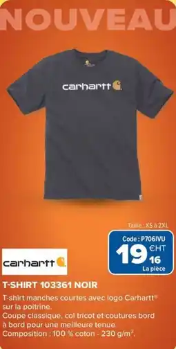Prolians CARHARTT T-shirt 103361 noir offre