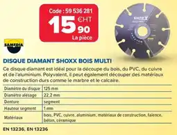 Prolians SAMEDIA Disque diamant shoxx bois multi offre