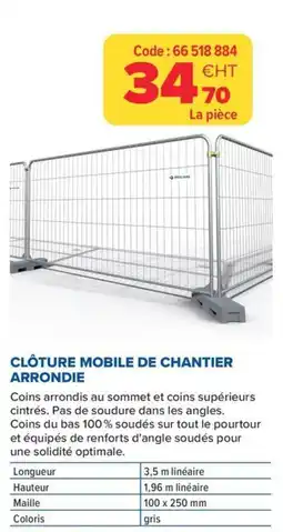 Prolians Clôture mobile de chantier arrondie offre