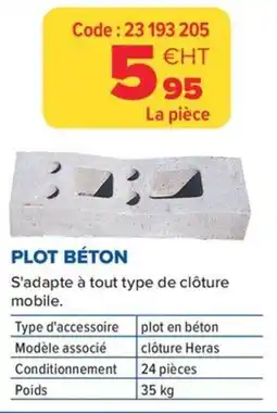 Prolians Plot béton offre