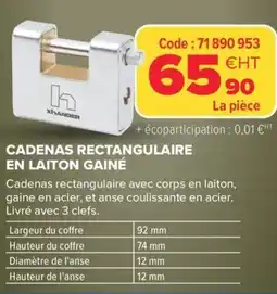 Prolians Cadenas rectangulaire en laiton gainé offre
