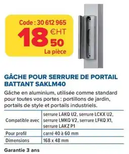 Prolians Gâche pour serrure de portail battant saklm40 offre