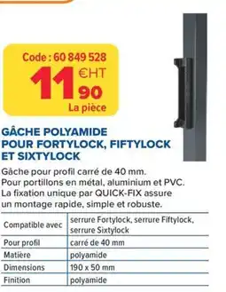 Prolians Gâche polyamide pour fortylock, fiftylock et sixtylock offre