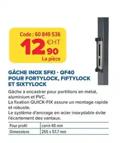 Prolians Gâche inox sfki - qf40 pour fortylock, fiftylock et sixtylock offre