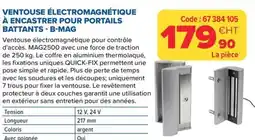 Prolians Ventouse électromagnétique à encastrer pour portails battants - b-mag offre