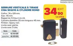 Prolians Serrure verticale à tirage cisa 502210 à cylindre rond offre