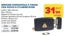 Prolians Serrure horizontale à tirage cisa 501210 à cylindre rond offre