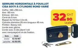Prolians Serrure horizontale à fouillot cisa 50171 à cylindre rond varié offre
