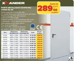Prolians XHANDER Porte métallique coupe-feu offre
