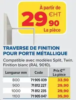 Prolians Traverse de finition pour porte métallique offre