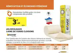 Bricomarché ISOVER 2x2 rouleaux laine de verre cloisons offre