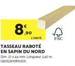 Tasseau raboté en sapin du nord