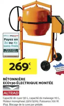 Bricomarché ALTRAD Bétonnière eco130 électrique montée offre