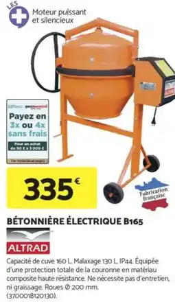 Bricomarché ALTRAD Bétonnière électrique b165 offre