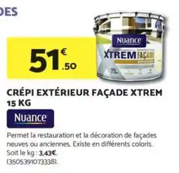 Bricomarché NUANCE Sous-couche fixateur façade 10 l crépi extérieur façade xtrem offre