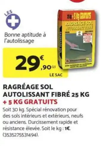 Bricomarché Ragréage sol autolissant fibré offre