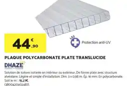 Bricomarché DHAZE Plaque polycarbonate plate translucide offre