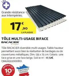 BACACIER Tôle multi-usage biface