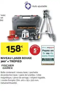 Bricomarché FISCHER DAREX Niveau laser rouge 360° + trépied offre