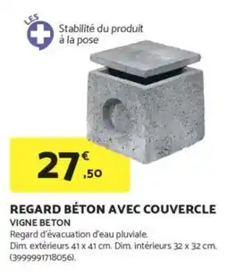 Bricomarché VIGNE BETON Regard béton avec couvercle offre