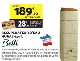 Bricomarché BELLI Récupérateur d'eau mural offre