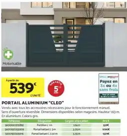Bricomarché Portail aluminium "cleo" offre