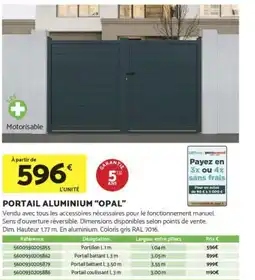 Bricomarché Portail aluminium “opal”" offre