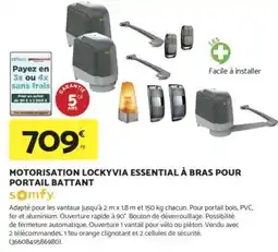 Bricomarché SOMFY Motorisation lockyvia essential à bras pour portail battant offre