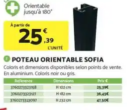 Poteau orientable sofia
