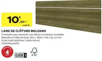 Bricomarché Lame de clôture bolzano offre