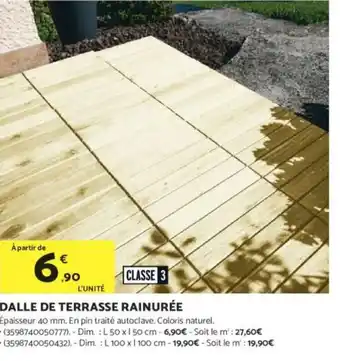 Bricomarché Dalle de terrasse rainurée offre