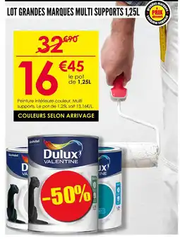 Décor Discount Dulux Valentine Lot grandes marques multi supports 1,25L offre