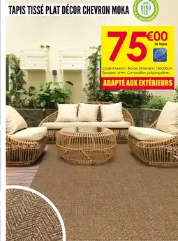 Décor Discount Tapis tissé plat décor chevron moka offre