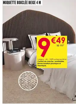 Décor Discount Moquette bouclée beige 4 m offre