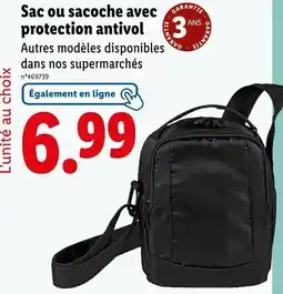 Lidl Sac ou sacoche avec protection antivol offre
