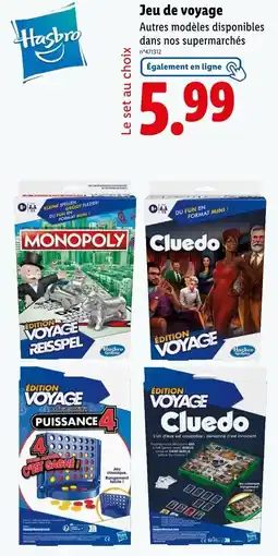 Lidl Jeu de voyage offre
