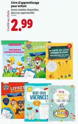 Lidl Livre d'apprentissage pour enfant offre