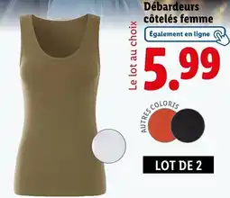 Lidl Débardeurs côtelés femme offre